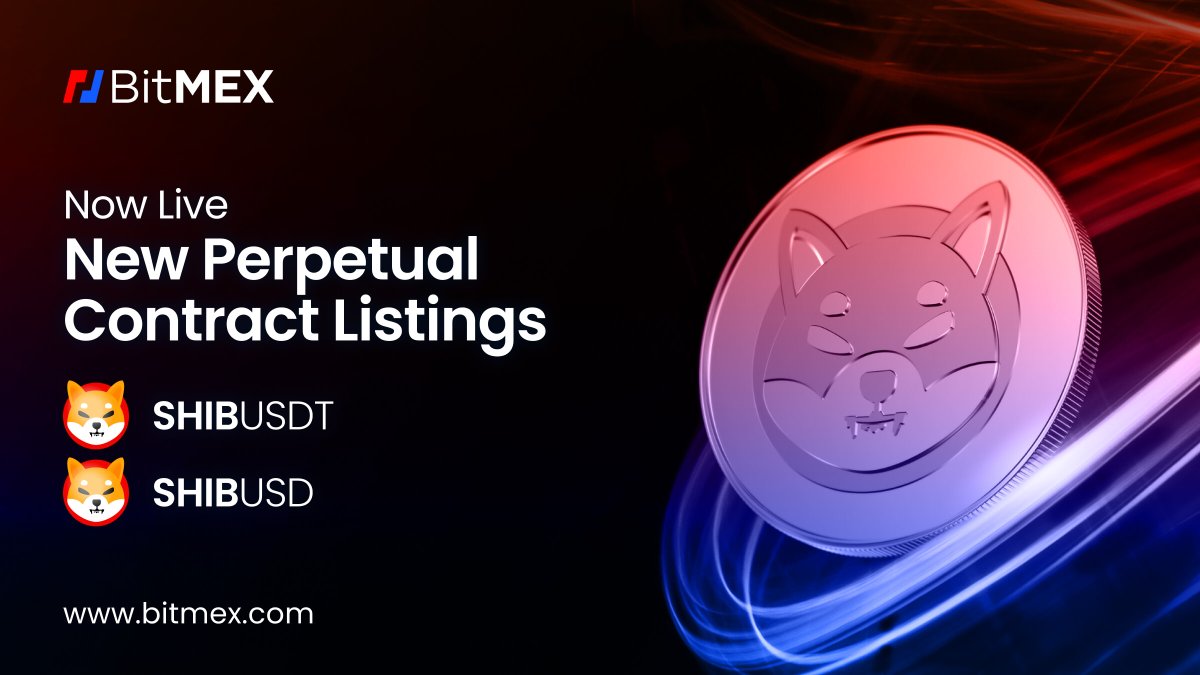 BitMEX's tweet photo. 💥Attention #SHIBARMY💥

New perp listings for the @Shibtoken community - SHIBUSD and SHIBUSDT - are LIVE on BitMEX. 

Users can now long/short $SHIB …with up to 33x leverage.

Contract specs here👇
https://t.co/sou2P4SziQ https://t.co/xapoNz4t9U