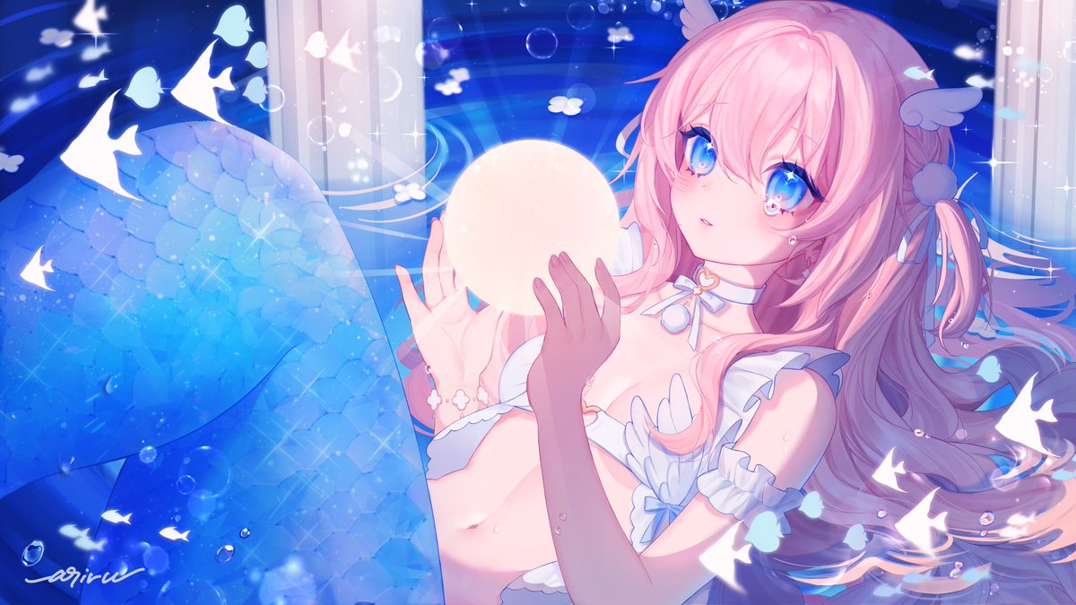 __ariru's tweet photo. 「I want to be the dazzling light that steals your heart」⊹˚. 

 ୨୧ ‧₊˚ ￤ ⋅ #ariru_merm https://t.co/mG1cbxBwlI