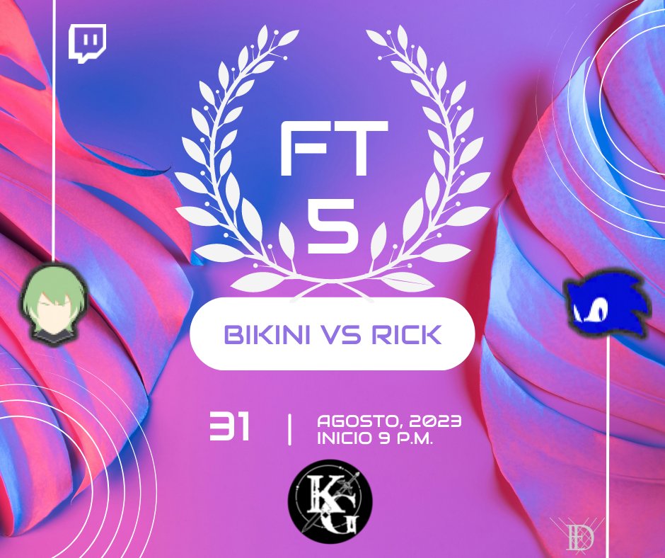 KatsuroGames's tweet photo. Pues banda!!! Bikini y Rick se enfrentarán a un FT5 este jueves a las 9:00 pm solo en #katsurogames #nosvemosnelamorada https://t.co/zxzUQb9Vb1