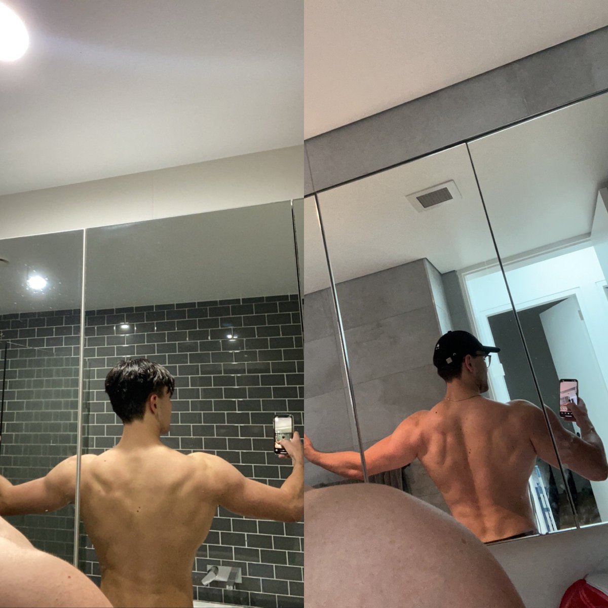 GoodguyCharlie's tweet image. Just wanted to share an update since I started training properly - left is 77kg and right is current 84kg. Feeling super happy at the moment! going to keep on pushing 😚
