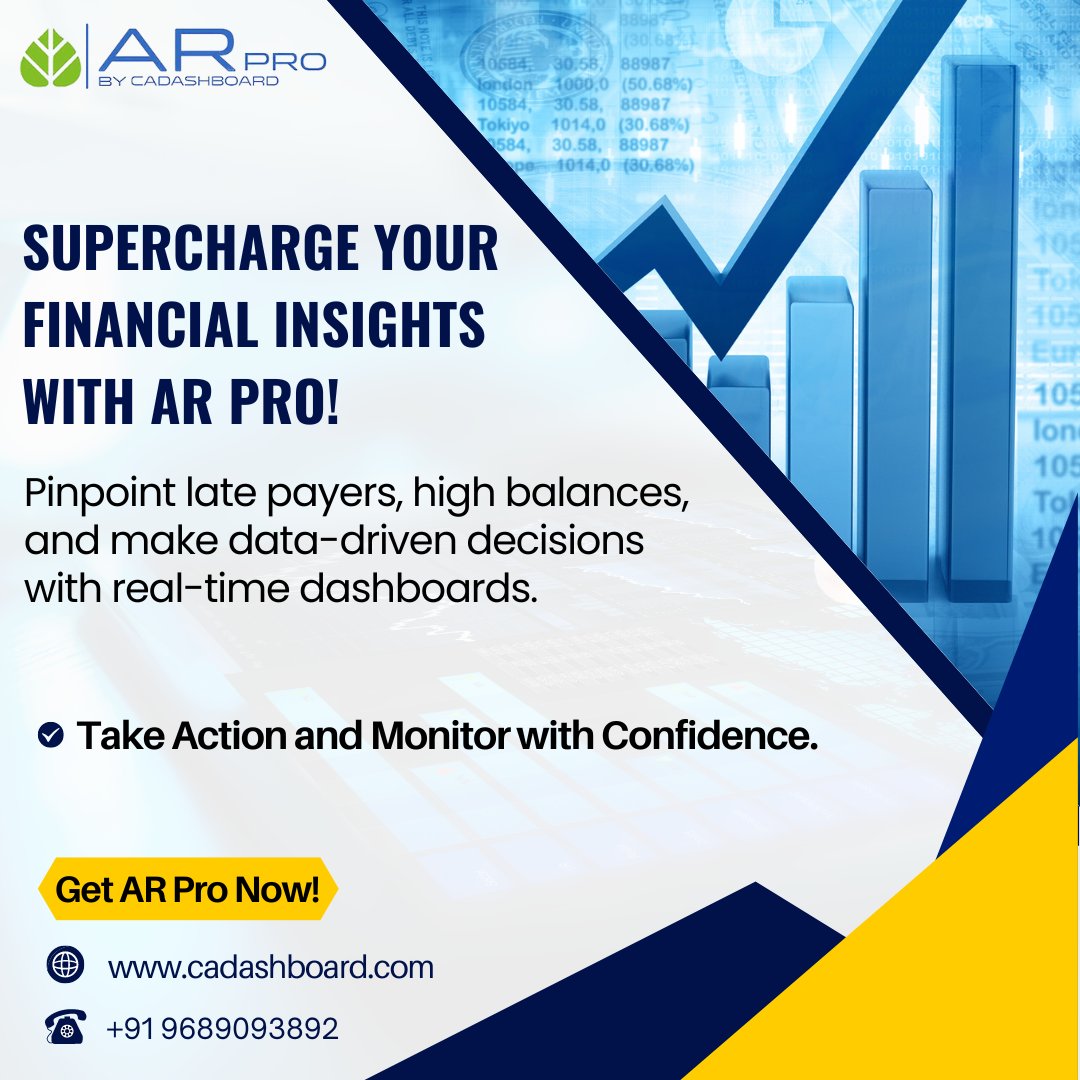 CADashboard's tweet photo. Elevate Your Financial Insights with AR Pro! Get Started for Informed Monitoring! Learn more: https://t.co/Wdwe3b7UDk

#cadashboard #ARpro #finances #financialinsights #dashboards https://t.co/uIYrySe9Zb