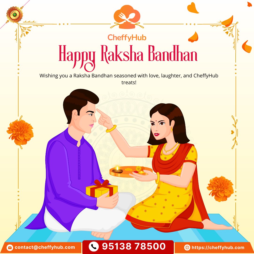 CheffyHub's tweet photo. Wishing you a Raksha Bandhan seasoned with love, laughter, and CheffyHub treats!
---Happy Raksha Bandhan 2023 ---

#Rakshabandhan #rakhi #rakshabandhanspecial #rakhispecial #love #rakhigifts #brothersisterlove #bangalorediaries #bangalorefoodiesclub #bengaluru #cheffyhub https://t.co/ZV52TnQEms