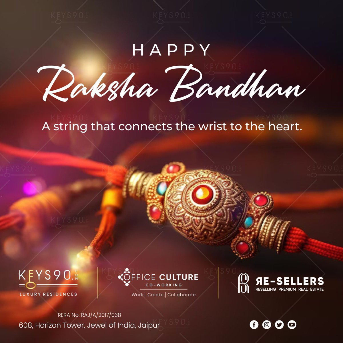 keys90india's tweet photo. "The bond between a brother and sister is unbreakable, just like the thread of Rakhi."
“Happy Raksha Bandhan”

#happyrakshabandhan #rakshabandhan #festival #brothersisterlove #realestate #keys90 #keys90india #officeculture #resellers #luxuryproperty https://t.co/rz2dJ1TqtG
