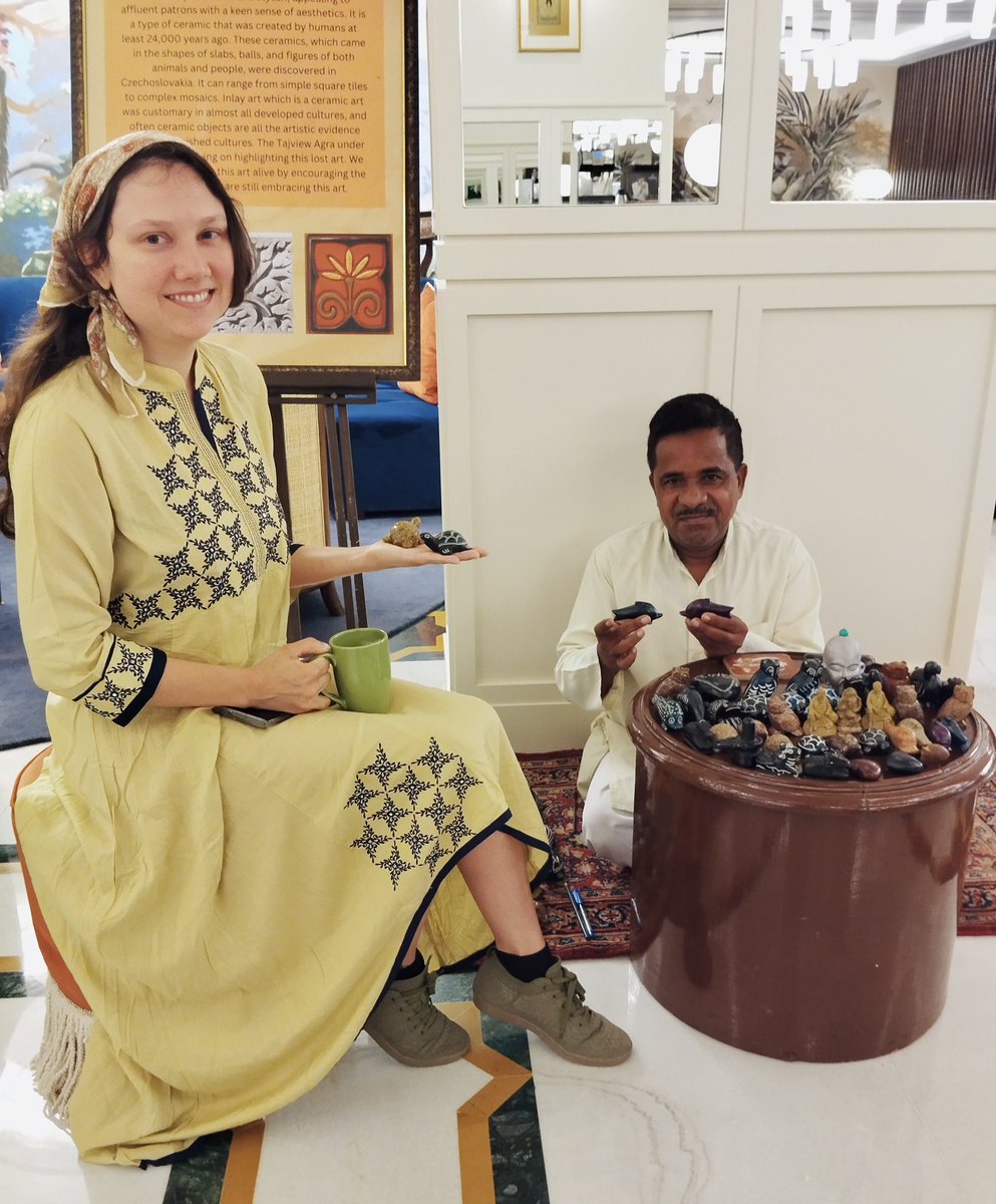 TajviewAgra's tweet photo. Step into the world of #InlayArt, where timeless elegance meets contemporary allure. With origins dating back 24,000 years, this ceramic marvel resonates with history. Unearthed in Czechoslovakia, these intricate slabs, balls, and figurines evoke cultures lost to time.
#Agra https://t.co/UfyCrt099I