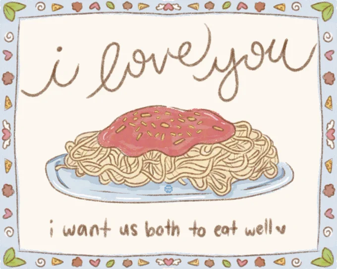 let's eat pasta together, forever 🍝🌿 