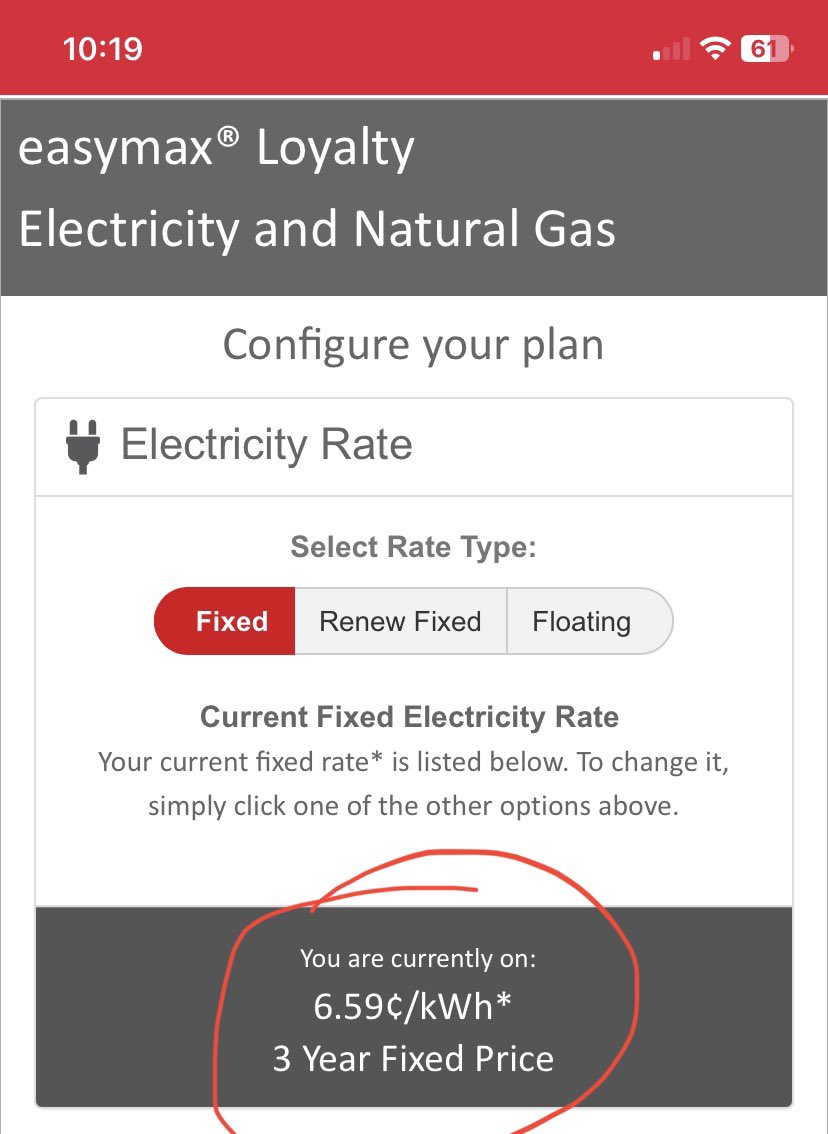 StonyBTC's tweet photo. @ABDanielleSmith Currently on a fixed power rate. But if I was to renew that plan right now, it would cost double. WTF?! https://t.co/UsNRHp9LU3