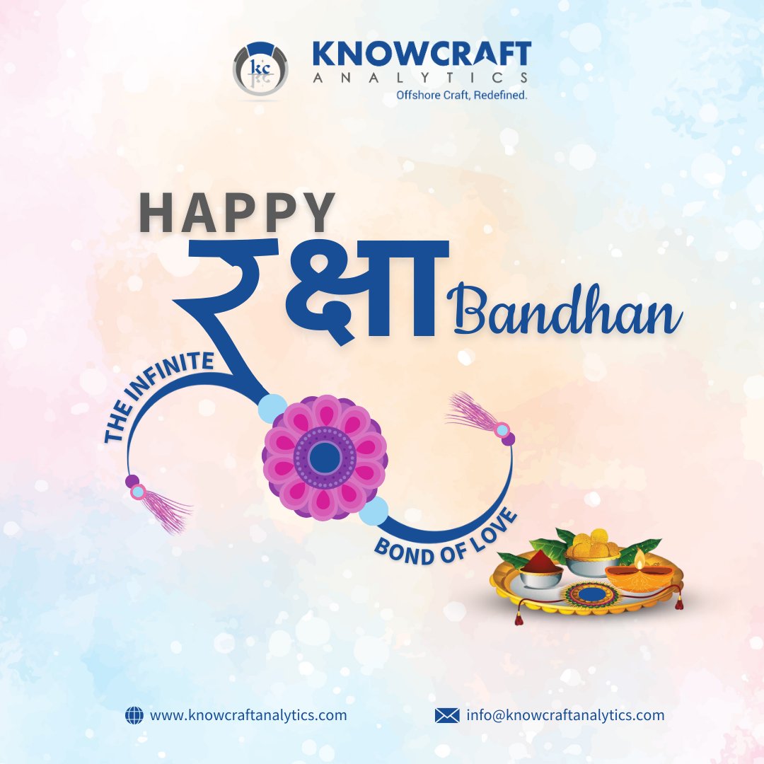 KnowcraftA's tweet photo. From infinite banter to endless affection, let us embrace the warmth, love, and laughter of the sibling bond.
Knowcraft Analytics wishes everyone a Happy Raksha Bandhan.
#KnowcraftAnalytics #RakshaBandhan #Siblings #InfiniteBond #Rakhi #Rakhi2023 https://t.co/dhnjUjvvvr
