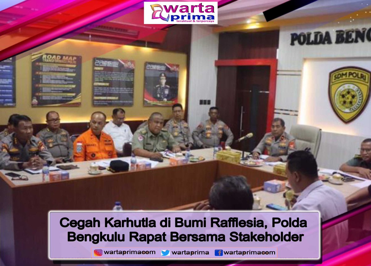 WartaPrima's tweet photo. Cegah Karhutla di Bumi Rafflesia, Polda Bengkulu Rapat Bersama Stakeholder
https://t.co/QxClB6uMOo
#wartaprima
#indonesia
#bengkulu
#mediasiber
#mediaonline
#poldabengkulu https://t.co/jaMBNQCYOv