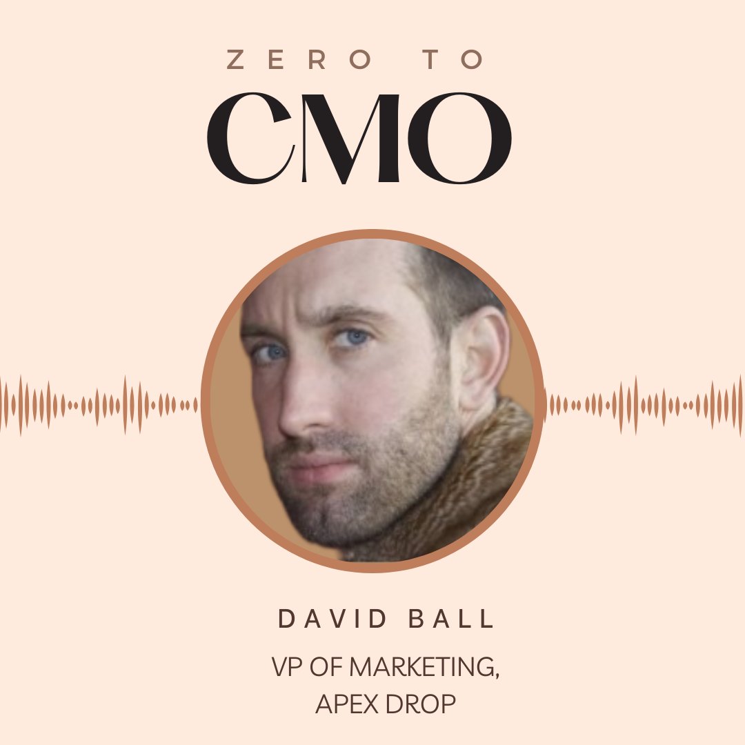 Our host <a href="/JoshuaMolina/">Joshua Molina</a> interviewed seasoned marketer and #paidads expert David Ball who is currently VP Marketing for <a href="/ApexDrop_/">ApexDrop💧</a> for the latest episode of the Zero to CMO podcast.

🎧 Listen to the on Spotify: spotifyanchor-web.app.link/e/LkU0y8n0FCb