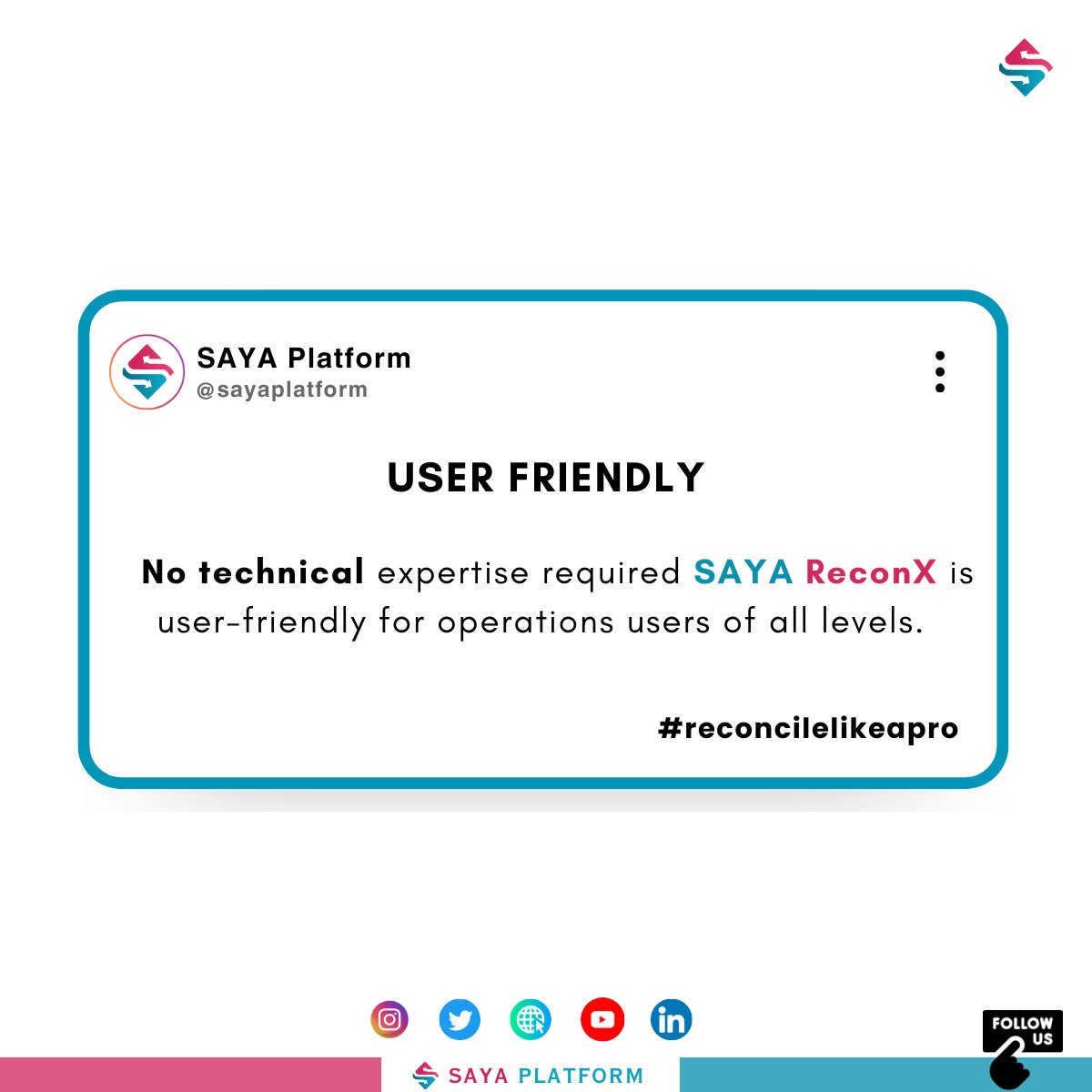 SAYA_Platform's tweet photo. #Discover #Top5 | #SAYAReconX
#MakingBusinessEfficient #SayaPlatform #reconciliation #Fintech #Rs200 #likepro #speed #Wishing #millions #time #ML #noerrors #data #limitless #grow #solution #needs #userfriendly #operations #levels #accuracy #scalability #costeffective #savemoney https://t.co/P2lPGtLc27