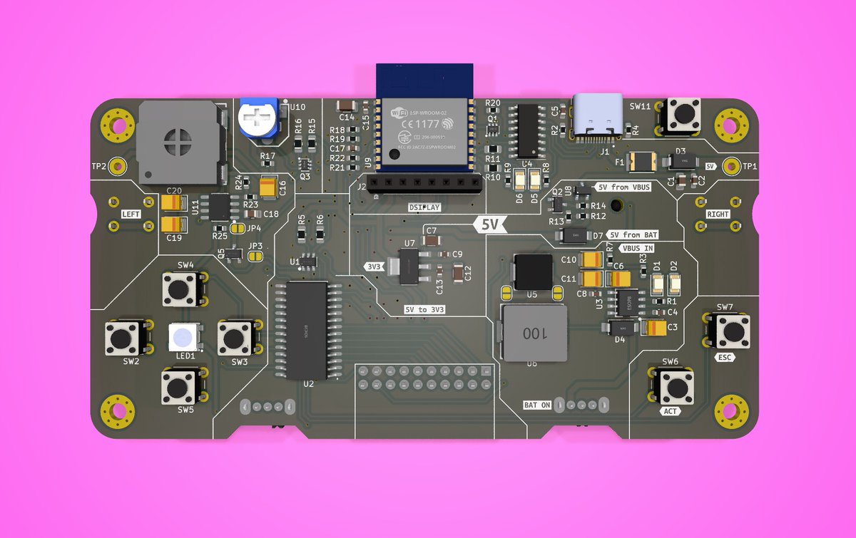 kokensha_tech's tweet photo. Working on my version of #espboy almost there! Need to add more labels and text. Anything I can improve?
#pcb #pcbuild #pcbdesign #kicad #pcbdesign #pcbassembly #pcba
#electronics #electronicsprojects
#raspberrypi #raspberrypiprojects
#esp32 #esp8266 #esp32project #iot #make https://t.co/aVX5yqMyY5