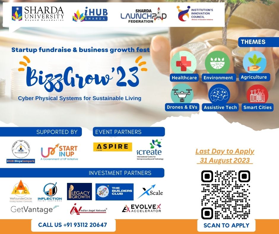 ShardaLaunchpad's tweet photo. Last Chance: Limited Time! Apply Now for "BizzGrow'23" Startup Fundraise and Business Growth Fest. Special shoutout to @PapswapHQ -Policies Over Politics, our Outreach &amp; Media Partner. 🌟📣
Elevate your startup journey! https://t.co/HQLkvIoura