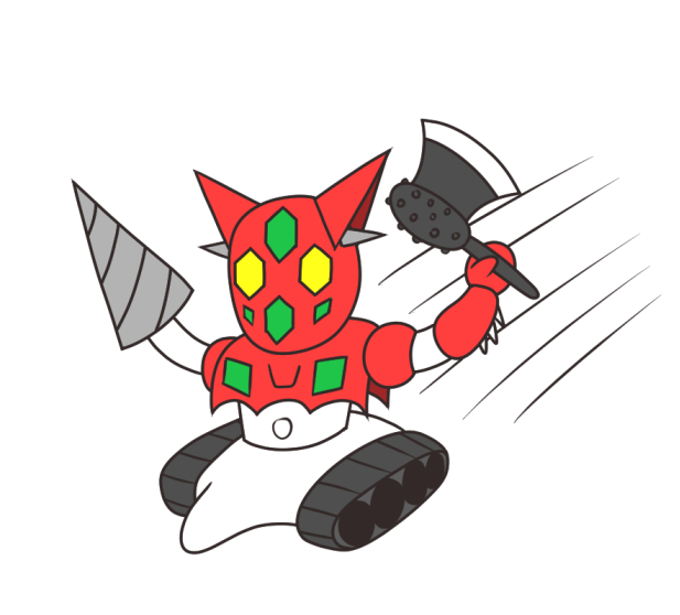 no humans robot axe mecha weapon super robot solo  illustration images