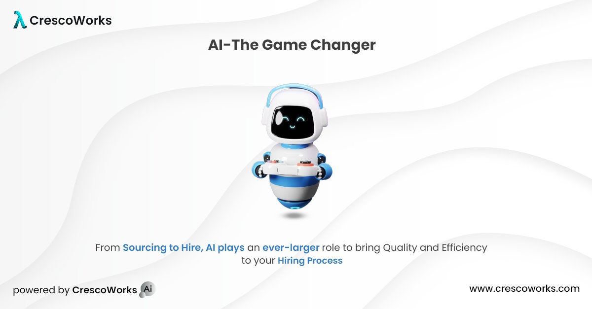 CrescoWorks's tweet photo. “AI-The Game Changer”
 
From Sourcing to Hire, AI plays an ever-larger role to bring Quality and Efficiency to your Hiring Process.
 
#CrescoWorks #CrescoWorksAi #TalentAcquisition #RecruitmentSoftware #CrescoWorksATS #applicanttrackingsystem #FutureOfTalentAcquistion
#ATS https://t.co/c6GYoyHAmp