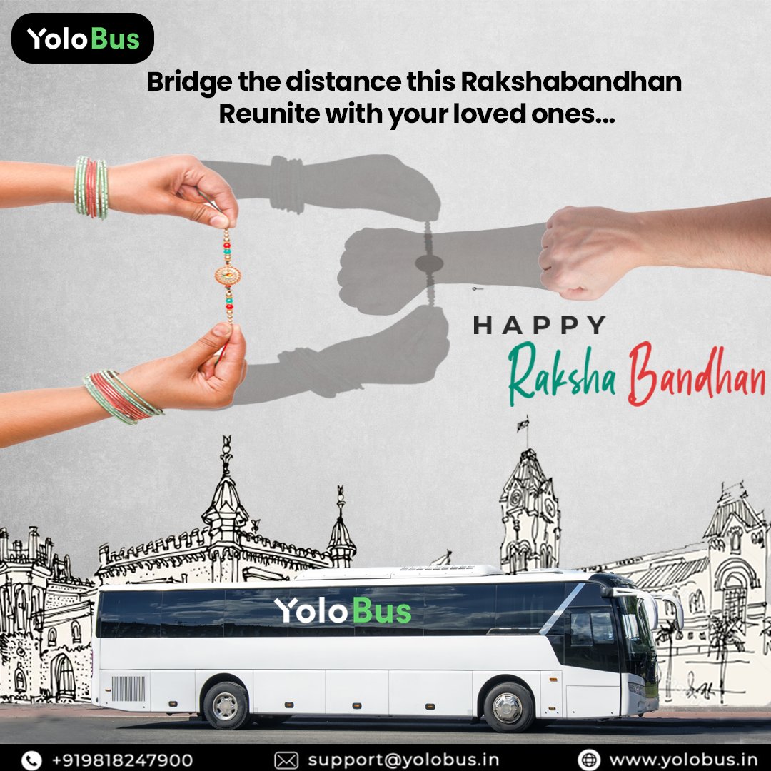yolobusindia's tweet photo. Wishing everyone a joyful and blessed Rakshabandhan! 🎉👫 Reconnect with your siblings and bridge the distance with safe and comfortable travels.
Use code YOLO50 to enjoy Rs. 50 off on your journey.
.
#Rakshabandhan #YoloBus #rakshabandhan2023 #rakhi #RakhiCelebration https://t.co/NuJOV6ZDO6