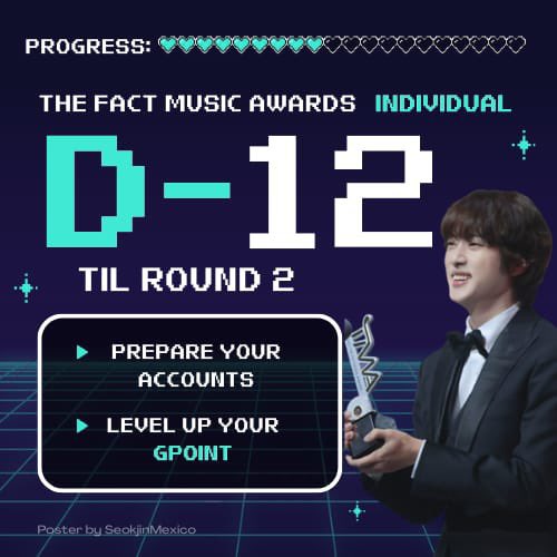 🚨D-12 | TMA REMINDER Don’t miss the time!! We only have 12 days left to: ✅Create more accounts ✅Acumulate Gpoints and level up your account ‼️Let’s be ready to vote for JIN‼️ *The number of votes in 2nd round will depend on your level *You will not be able to level up…