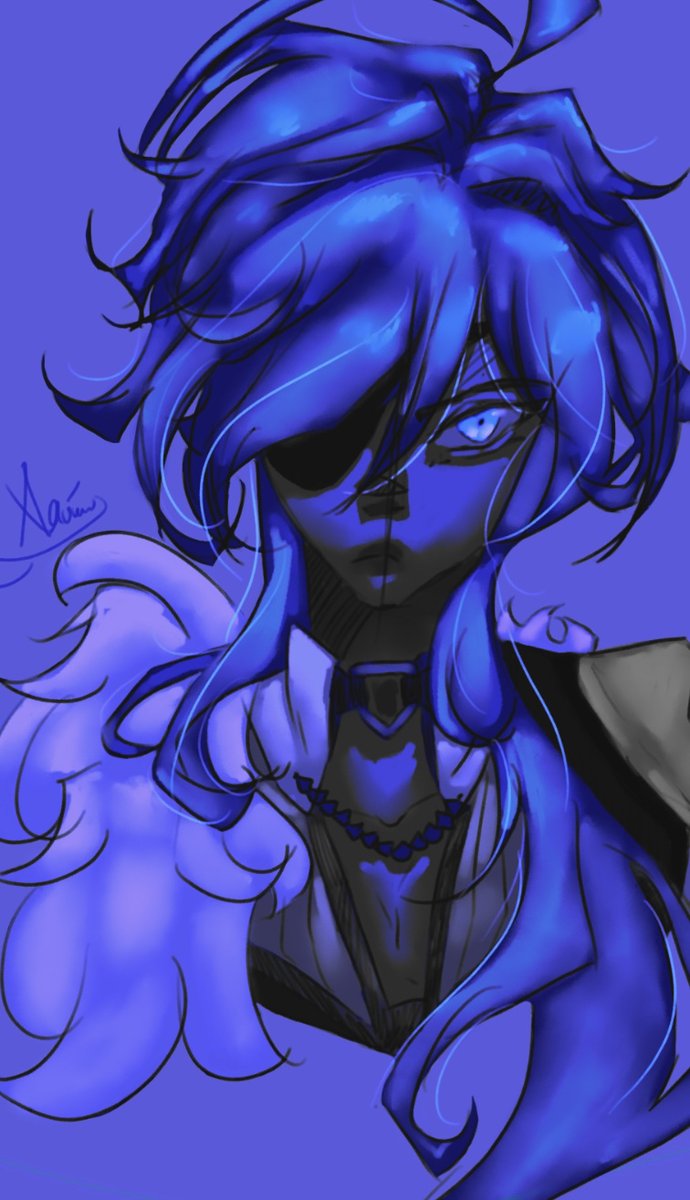 Xavier_M0N's tweet photo. Did a one color palette challenge on my favorite cryo Kaeya Albrich~ https://t.co/M0hLjtvYMC