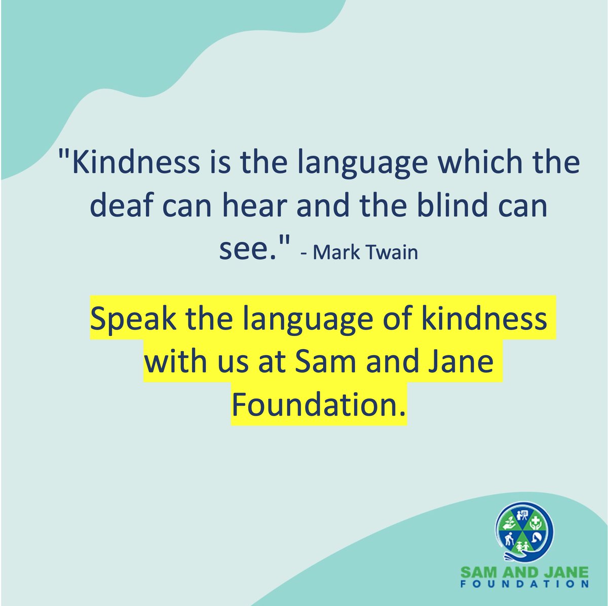 alexcosgin's tweet photo. At the Sam and Jane Foundation, we believe in the power of this universal language that transcends barriers and touches hearts. Join us as we spread kindness, create positive change, and make the world a better place for all
#kindnessmatters #SamAndJaneFoundation #spreadkindness https://t.co/FeKAmn1qHJ
