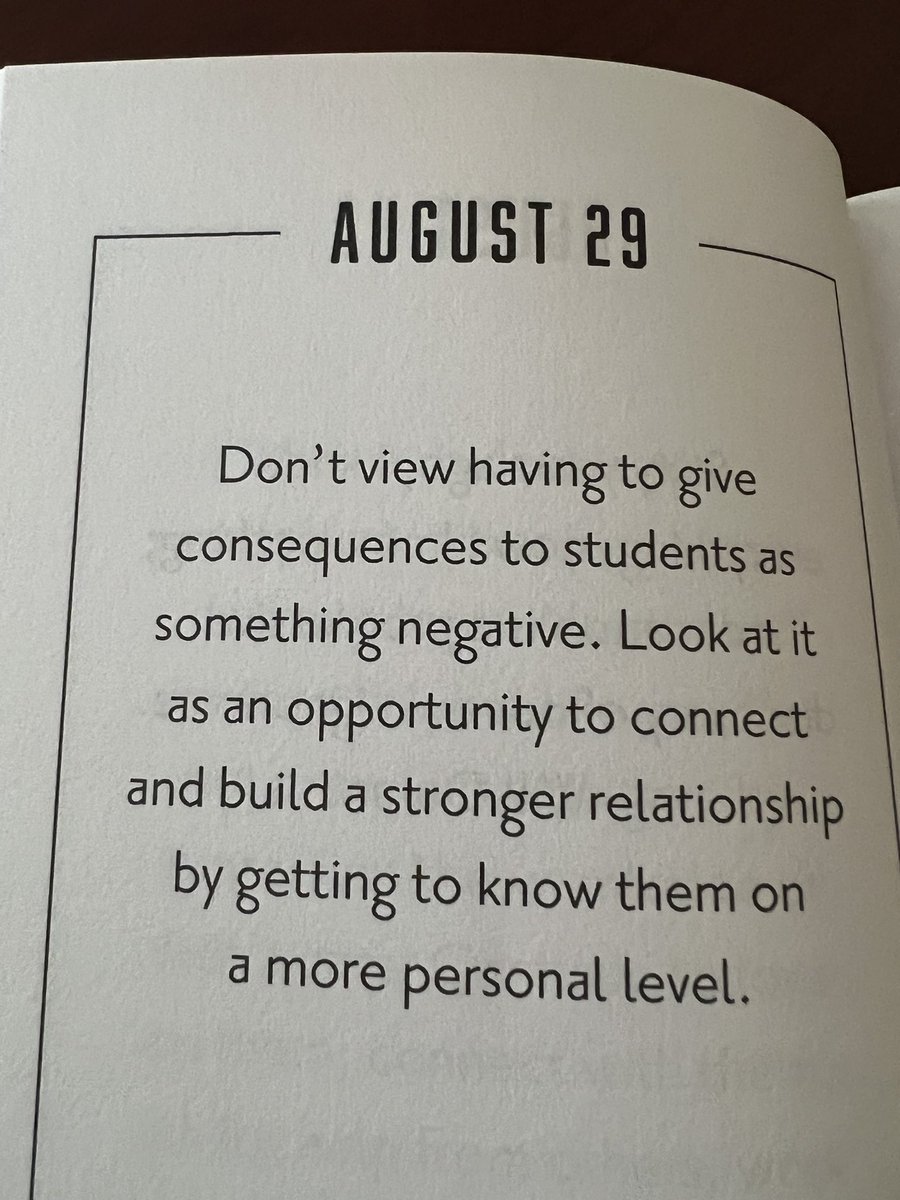 Amazing #ThoughtForTheDay @casas_jimmy — Don’t view having to give consequences to students as something negative. Look at it as an opportunity to connect & build a stronger relationship by getting to know them on a more personal level. #Culturize #relationshipsmatter