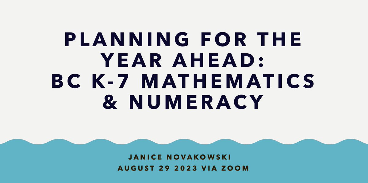 Educators from across BC joined me today to think about planning and designing for elementary mathematics and numeracy learning for this school year. Along with suggested year and week plans and ideas for instructional routines and projects, I shared some ideas to consider. 1/4
