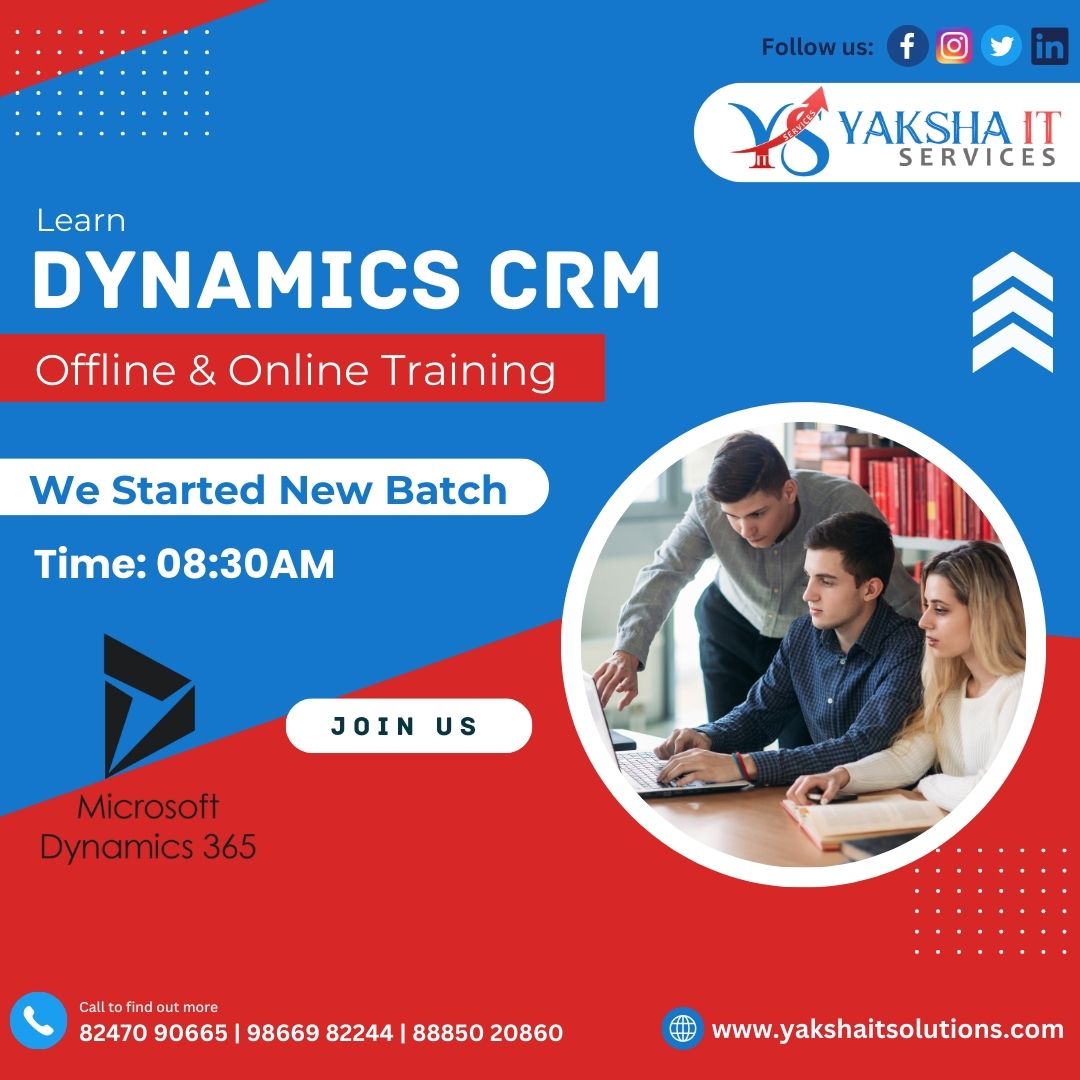 ItYaksha49530's tweet image. Learn Dynamics CRM with Yaksha It Solutions...
We started a new batch...
Time: 08:30 AM

For more info:
Call/what&apos;s app 📲📞
88850 20860 | 98669 82244 | 82470 90665

Visit our website: yakshaitsolutions.com

 #Microsoft365  #dynamiccrm  #training #institute #offlinelearning