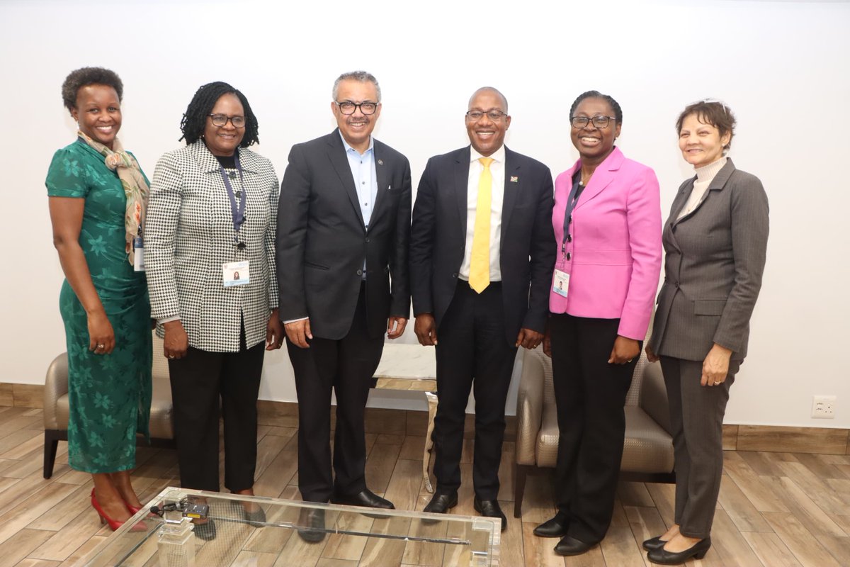 WHONAMIBIA's tweet photo. @WHO Director General  @DrTedros  arrived last night in Namibia for a 2 day official visit.  He will have bilateral meetings with  the Head of State @hagegeingob, FLON, Madam @KalondoMonica &amp; Minister of @MhssNamibia @DrKalumbi to discuss #HealthForAll Namibians. https://t.co/KS5wbzKIEu