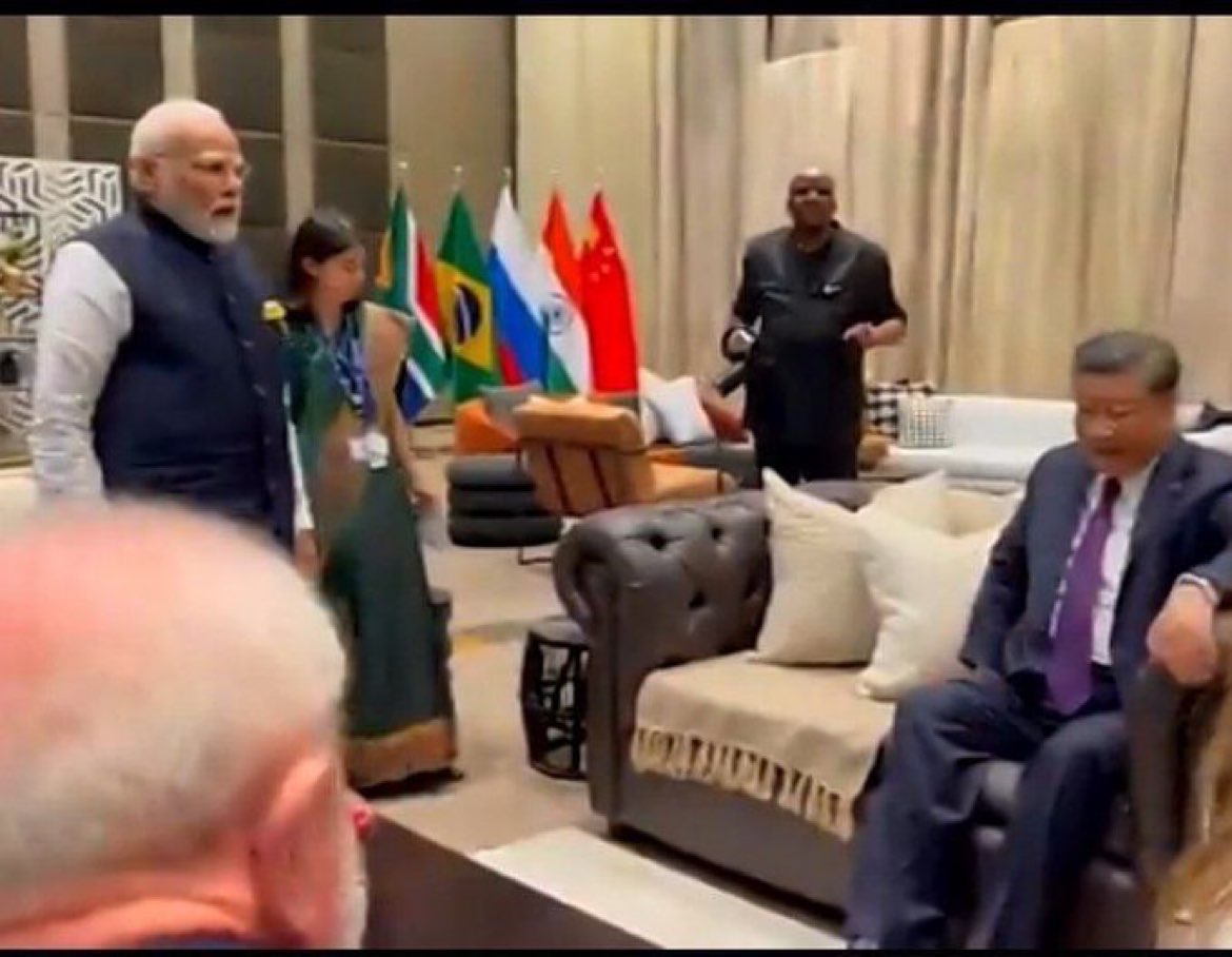 Prksh_Ambedkar's tweet photo. Modi has branded himself as a विश्वगुरु. Not that I have problem with this “illusion” but if he is really a विश्वगुरु, could he and his BJP-RSS goons kindly answer these questions —

1️⃣ China released a map showing Arunachal Pradesh and Aksai Chin as its own territory. Why in the reign of a विश्वगुरु is India’s territory being shown in China?

2️⃣ Why is China renaming the places in Arunachal Pradesh?

3️⃣ Isn’t true that BRICS has been expanded dispite India’s objection? Doesn’t the expansion gives more power and influence to China than India?

4️⃣ China gains territory with every incursion. Did you discuss the growing border Chinese incursions into India in the BRICS meet?

5️⃣ Why are not recognising Tibet as an independent country?

6️⃣ Why are you taking such a soft stand on China and not doing your “surgical strike” on China? 

Is your “Josh” not high?
Or, Is it because that BJP-RSS took political funds, which were used in 2014 elections, from the Chinese companies? 

Kindly answer.