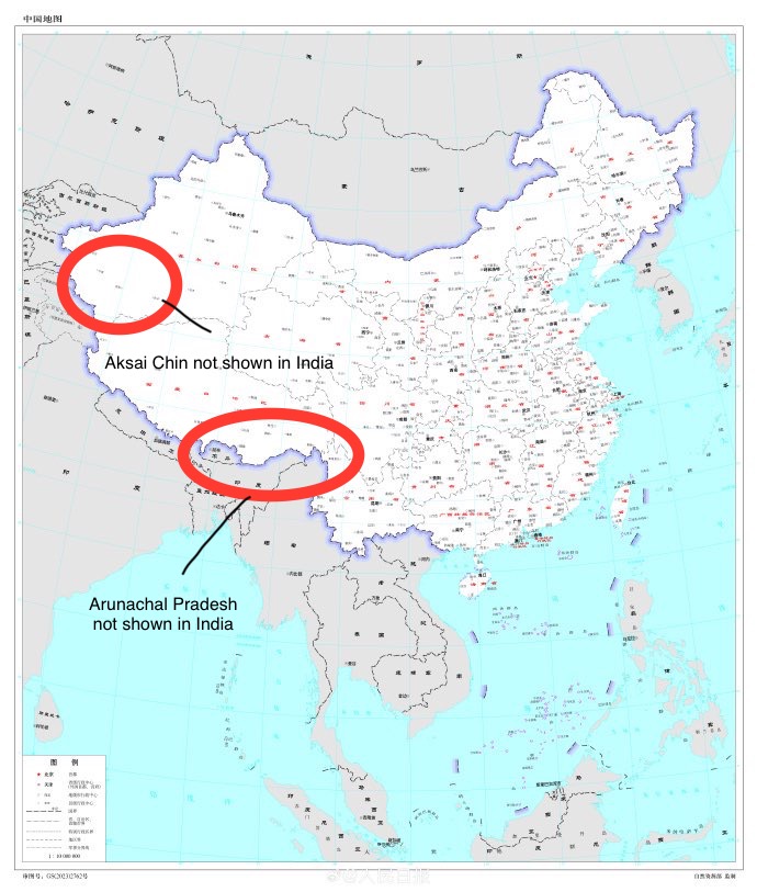 Prksh_Ambedkar's tweet photo. Modi has branded himself as a विश्वगुरु. Not that I have problem with this “illusion” but if he is really a विश्वगुरु, could he and his BJP-RSS goons kindly answer these questions —

1️⃣ China released a map showing Arunachal Pradesh and Aksai Chin as its own territory. Why in the reign of a विश्वगुरु is India’s territory being shown in China?

2️⃣ Why is China renaming the places in Arunachal Pradesh?

3️⃣ Isn’t true that BRICS has been expanded dispite India’s objection? Doesn’t the expansion gives more power and influence to China than India?

4️⃣ China gains territory with every incursion. Did you discuss the growing border Chinese incursions into India in the BRICS meet?

5️⃣ Why are not recognising Tibet as an independent country?

6️⃣ Why are you taking such a soft stand on China and not doing your “surgical strike” on China? 

Is your “Josh” not high?
Or, Is it because that BJP-RSS took political funds, which were used in 2014 elections, from the Chinese companies? 

Kindly answer.