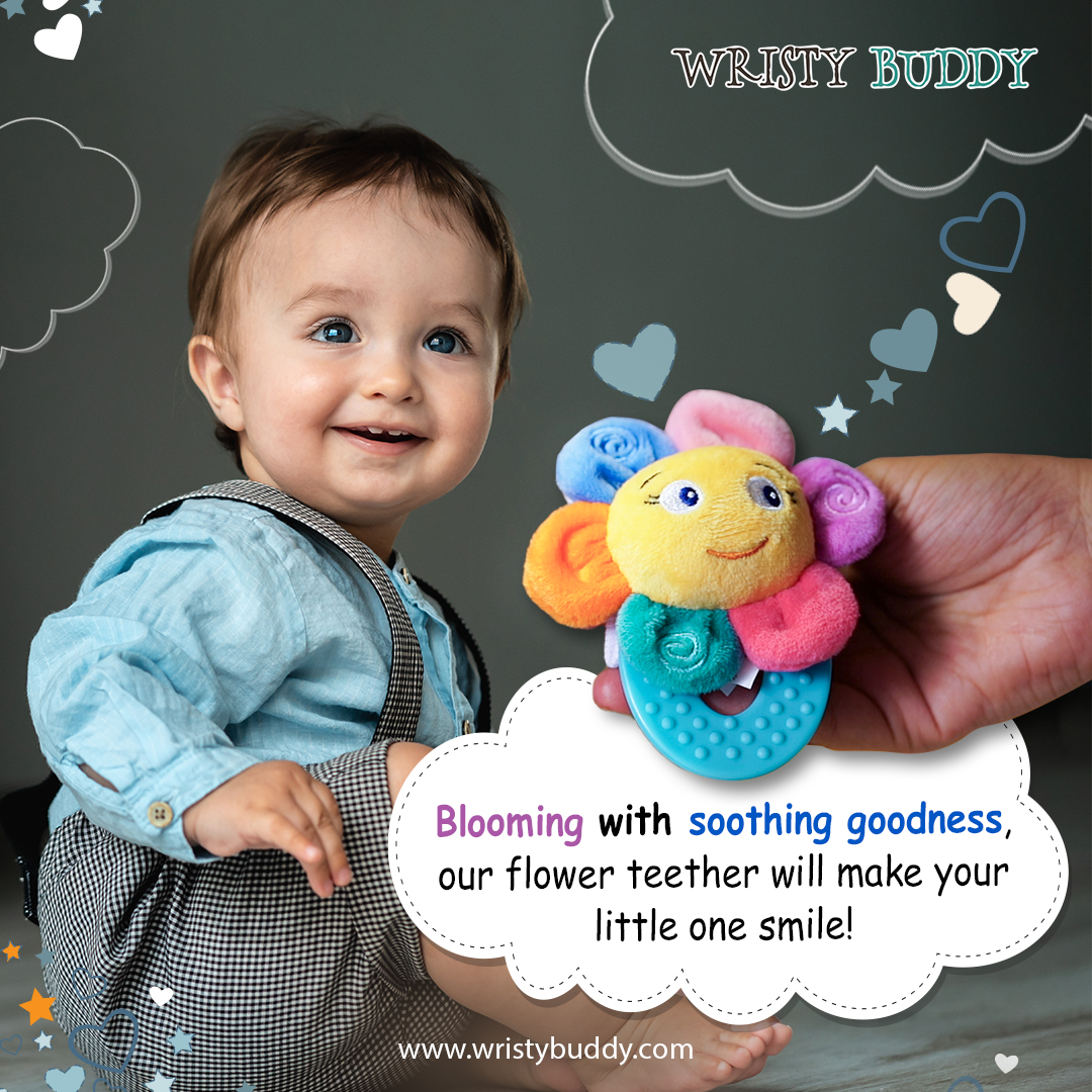IWristybuddy's tweet image. Watch your little one bloom with joy as they soothe their teething woes with our flower teether!
#wristybuddy #babyteethers #teethingbaby #teethingrelief #babycare #BarbieStyle #teethertoy #babyteethingtoy #motherhood #parenthood #newmommy #newparents #babyshower