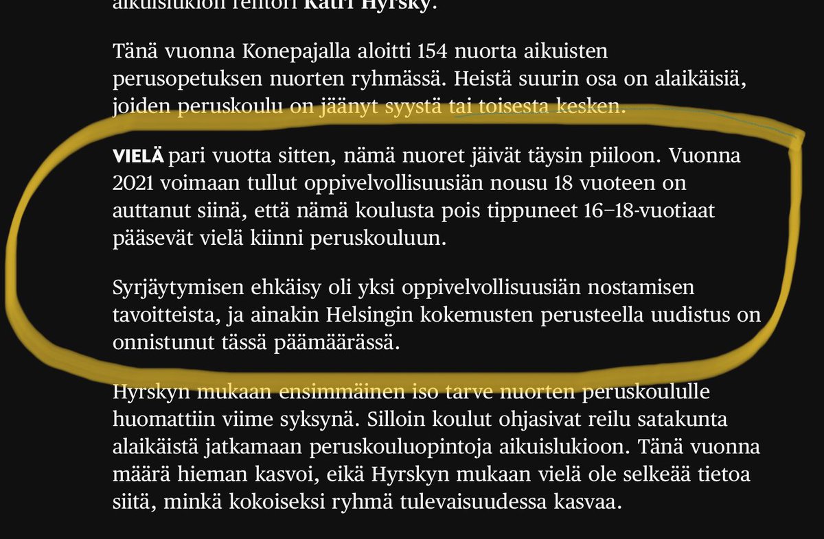 Oppivelvollisuusiän nosto oli oikea päätös. Kunnat ja koulut eivät osanneet huolehtia koulupudokkaista ilman lakimuutosta. #oppivelvollisuus #syrjäytyminen
