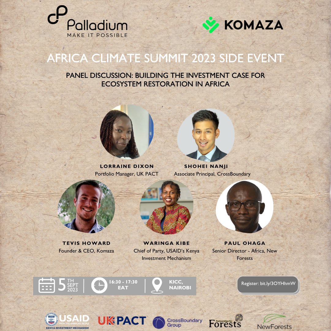 LorraineADixon's tweet image. Join us during the Africa Climate Summit to learn more about how we can deliver ecosystem restoration and the associated climate and economic benefits across Africa. Register to attend
forms.gle/V8L4XE3WgE9kGF…
#sdg13 #climateaction #climatefinance