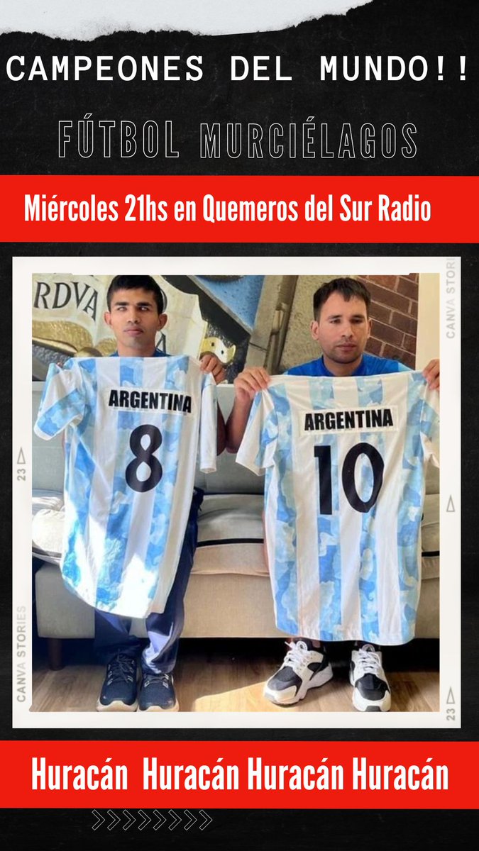 Lanegraquema's tweet image. #Huracán🎈 #QDS #FútbolParaCiegos
🇦🇷 ¡Argentina campeón del mundo!

👉🏼 Los Murciélagos le ganaron por penales 2-1 a China en Inglaterra y se consagraron por tercera vez
Brian Pereyra y Junior Fernandes, jugadores del Globo, formaron parte del logro 🔚

♥️ ¡Felicitaciones!