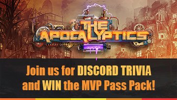 <a href="/TApocalyptics/">The Apocalyptics</a>
August 30 at 3:30p UTC / 8:30a PST / 11:30a EDT
discord.com/channels/83833…