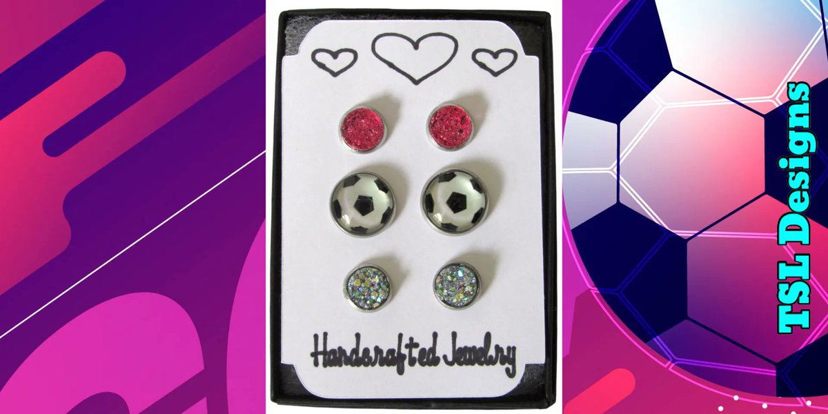 ✨NEW LISTING✨
⚽️Soccer Studs, Silver and Pink Sparkle Stud Earrings, Set of 3
buff.ly/44uuVc3
#earrings #girlsjewelry #handmade #jewelry #handcrafted #etsy #etsystore #etsyshop #etsyhandmade #etsyjewelry #soccer #soccergirl #soccermom #soccerfan #sportsjewelry