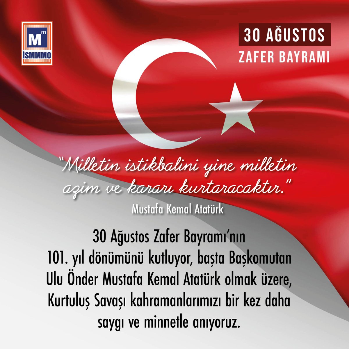 eroldemirel3568's tweet photo. 30 Ağustos Zafer Bayramı’nın 101. yıl dönümünü kutluyor, başta Başkomutan Ulu Önder Mustafa Kemal Atatürk olmak üzere, Kurtuluş Savaşı kahramanlarımızı bir kez daha saygı ve minnetle anıyoruz. https://t.co/GGKpYNDZjh