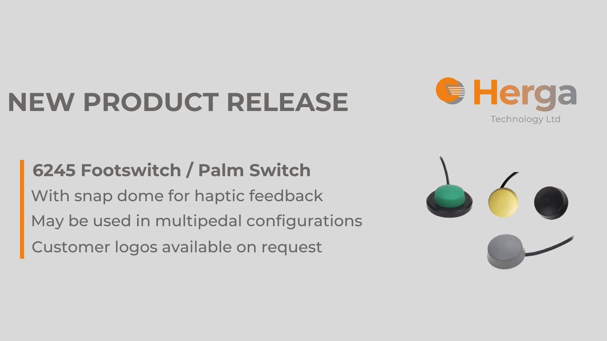 Introducing the latest addition to our range, the 6245 #footswitch / palm switch. Find the full details on our website 👇

ow.ly/i3s650PFkzi

#switches #newproduct