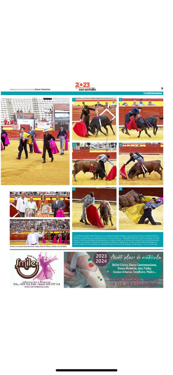 ➡️ Amplia información en <a href="/DiarioPalentino/">Diario Palentino. Palencia</a> de la brillante clase práctica que sirvió de aperitivo a la #FeriadeSanAntolín, en la que se cortaron hasta nueve orejas por los jóvenes alumnos de la <a href="/EscuelaTaurinaP/">Escuela Taurina Palencia</a> 

<a href="/diputacionPalen/">Diputación de Palencia</a> <a href="/santoyo_carlos/">CarlosMartín Santoyo</a>