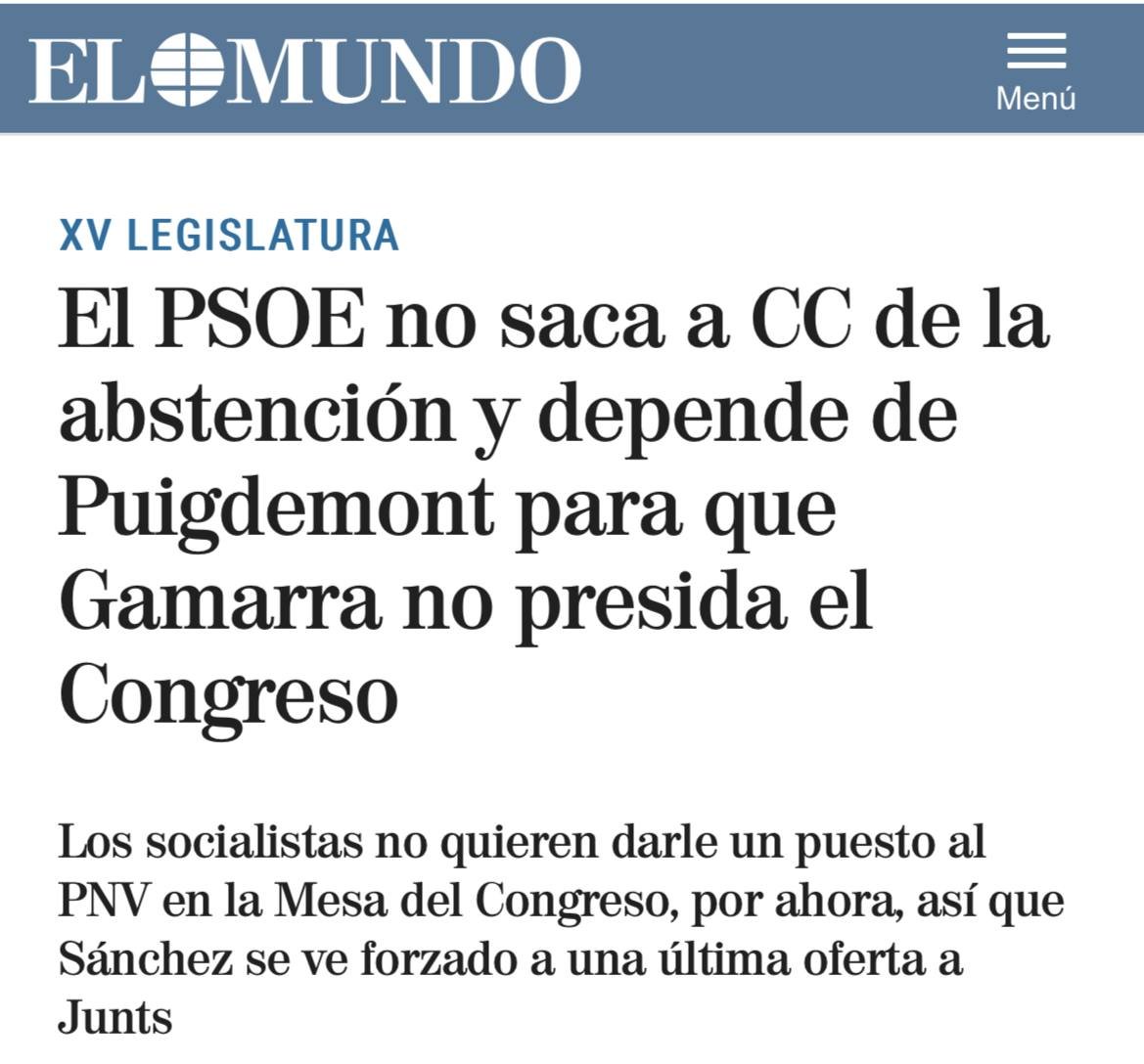 Si el PP negocia, es con Junts. Si el PSOE o Sumar negocian, es con Puigdemont.

Y así, chavales, es como se manipula la opinión pública.