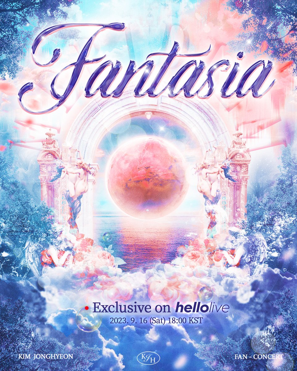 🦄 김종현 팬콘서트 Fantasia 상영회ONLINE Streaming OPEN 『📡 치지직- 치익..- 2023 앤유들 들려요? 2022년 12월, 잠실로 앤유를 소환합니다🔮』 📌 SHOW : 9/16 (Sat) 18:00 📌 TICKET OPEN : 9/1 (Fri) 18:00 📌 구매 링크 - hellolive.tv/ko/detail/106 #김종현 #KimJonghyeon #JR