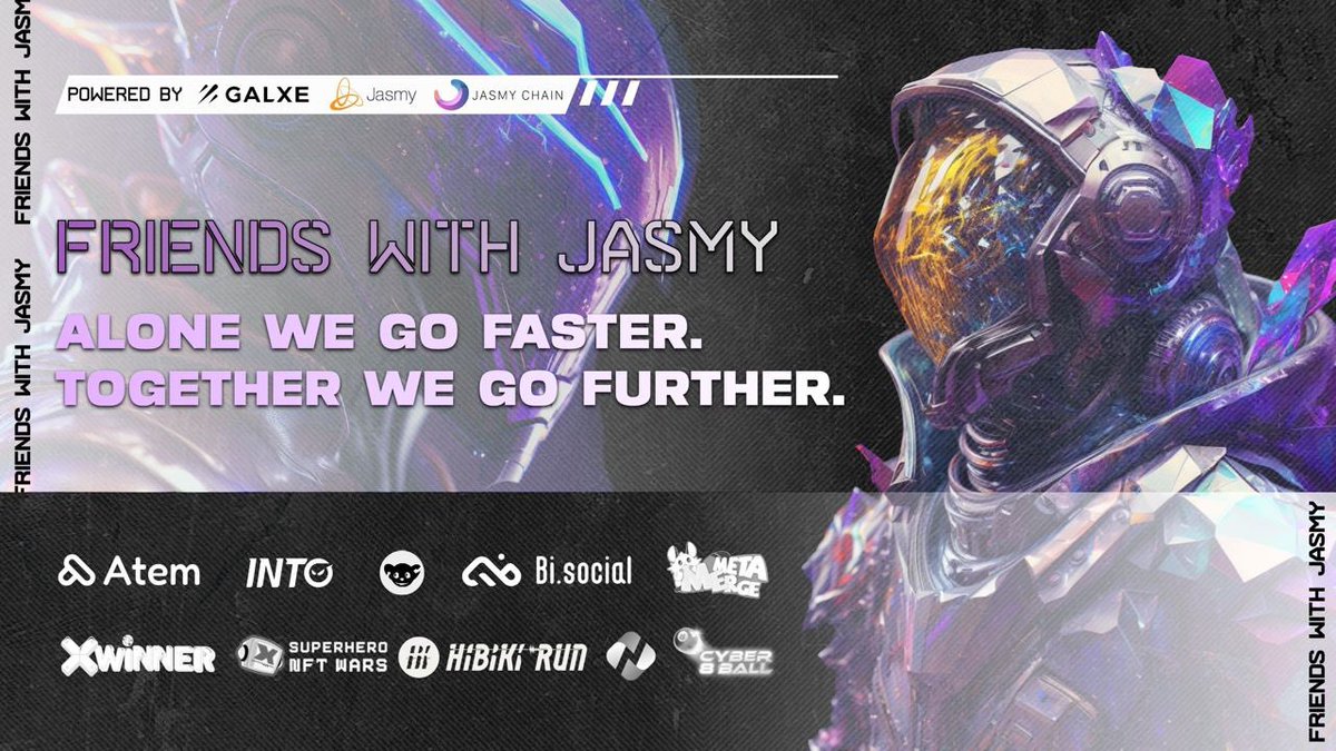 We are running a 'Friends with Jasmy' campaign with 10 projects to celebrate <a href="/jasmy_chain/">Jasmy Chain</a>, powered by <a href="/Galxe/">Galxe</a>
⏳8/30-9/7
🎁2500 $USDT, #tokens, #NFTs etc.

Complete tasks to get the $200+2000OATs from Jasmy!🔗 galxe.com/jasmy/campaign…

More ways to get OATs:
jasmy-global.medium.com/friends-with-j…