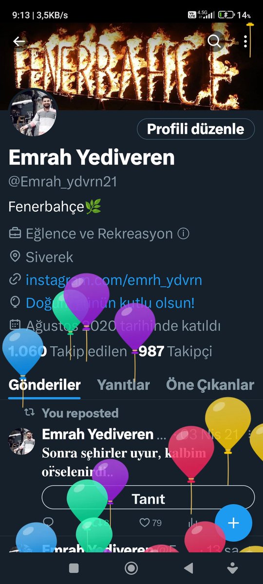 Profilime girip patlatabilirsiniz