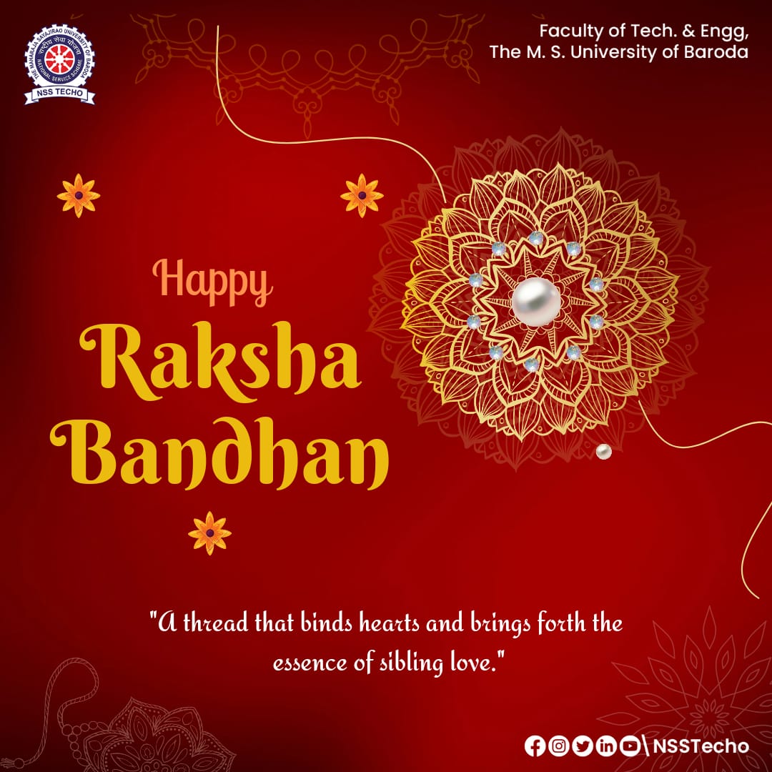 nss_techo's tweet photo. "The thread of love that we tie today symbolizes the eternal connection we have, reminding us of the unbreakable bond we share"

Happy Raksha Bandhan to you and your loved ones! 🎉🙏🏼 #NSStecho #nationalservicescheme 
#nss #RakshaBandhan2023 https://t.co/2IZ1JlhNSb