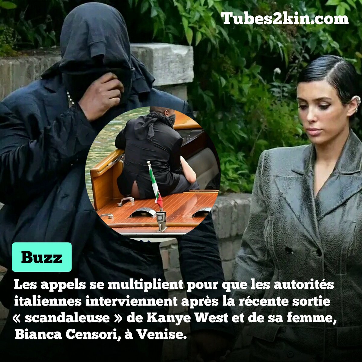 tubes2kin's tweet photo. 🚨Les appels se multiplient pour que les autorités italiennes interviennent après la récente sortie « scandaleuse » de KanyeWest et de sa femme, Bianca Censori, à Venise. 🇮🇹
#tubes2kin https://t.co/YxaPJPCYZp