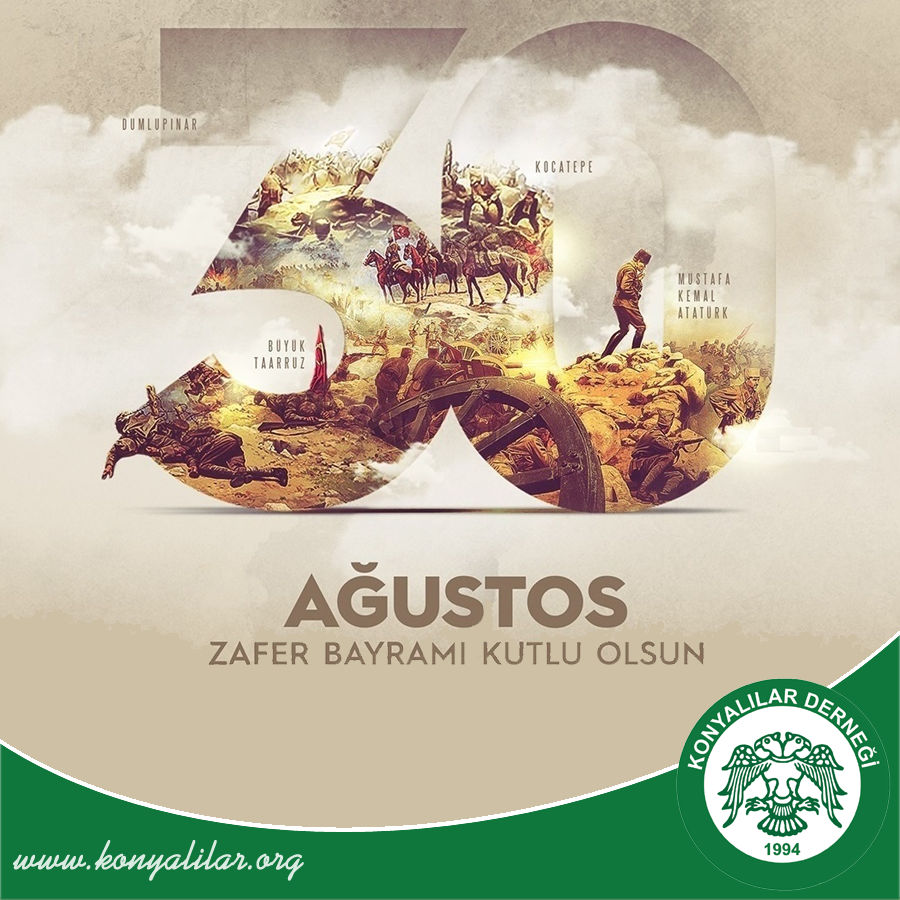 Zafer Bayramımız Kutlu Olsun

#30Ağustos 
#ZaferBayramı 
#KonyaDer 
#Konya 
#İstanbul