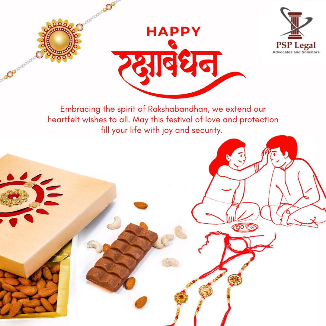 psplegalind's tweet photo. @psplegalind wishes everyone a very Happy Rakshabandhan. May your bonds, both familial and legal, always remain strong. 

#RakshaBandhan2023 #lawfirms #psplegal https://t.co/Hum1v5FYMu