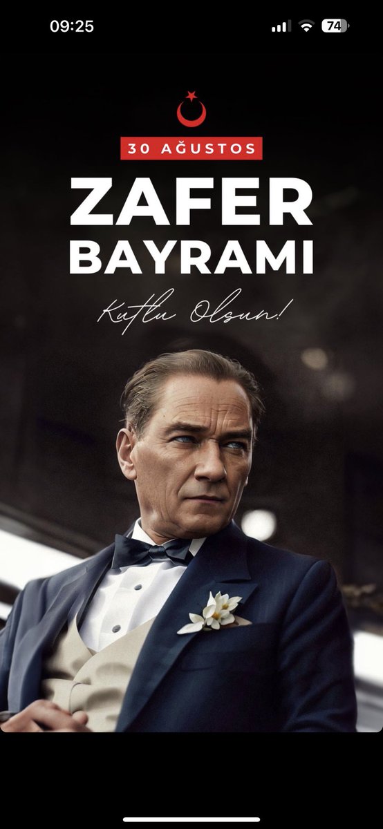 Vatanımızın birliği, milletimizin bağımsızlığı ve egemenliğinin temsili #30AğustosZaferi’mizde Gazi Mustafa Kemal Atatürk'ü, silah arkadaşlarını ve Kurtuluş Savaşı'mızın tüm kahramanlarını rahmet ve minnetle anıyoruz.

#30AğustosZaferBayramı’mız Kutlu Olsun! 🇹🇷