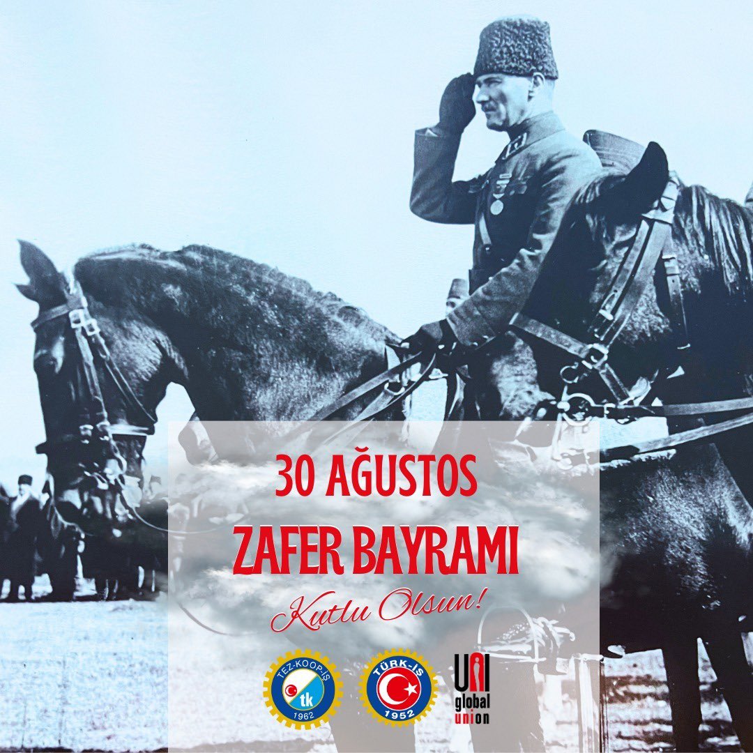 30 Ağustos zaferinin 101. yılında, emek sömürüsüne karşı mücadelemizin halkımızın sömürgeciliğe karşı bağımsızlık mücadelesinden ayrı tutulamayacağını hatırlatıyor; Mustafa Kemal Atatürk ve mücadele arkadaşlarını saygıyla anıyoruz. 30 Ağustos Zafer Bayramı kutlu olsun…