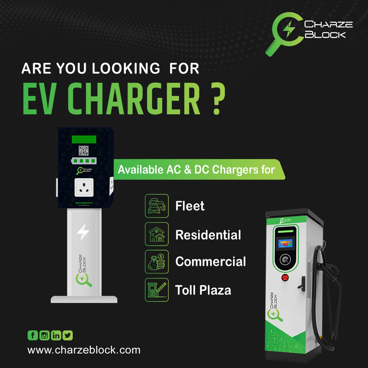 CharzeBlock's tweet photo. ⚡#Powering the Future: #EVCharging Stations Ready for Your Fleet's Transformation.🔌 #Charging Infrastructure Revolution: Where AC and DC #Chargers Meet to Fuel the Future.🌍🚗 #GreenFleetInitiative #CharzeBlock #UrbanCharging Explore more at https://t.co/c5AAZvVKQc https://t.co/oYsDqI9ljl