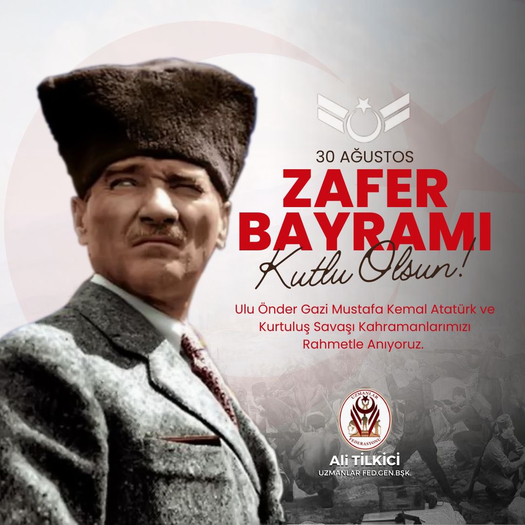 alitilkici38's tweet photo. Vatanımızın birliği, milletimizin bağımsızlığı ve egemenliğinin temsili #30AğustosZaferi’mizde Gazi Mustafa Kemal Atatürk'ü, silah arkadaşlarını ve Kurtuluş Savaşı'mızın tüm kahramanlarını rahmet ve minnetle anıyoruz.

#30AğustosZaferBayramı’mız Kutlu Olsun! 🇹🇷
#UzmanÇavuş https://t.co/uZljq2Fttm