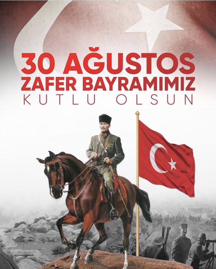 Milletimizin birlik ve beraberlik içinde verdiği Ulusal Kurtuluş mücadelemizin zaferle sonuçlandığı 30 Ağustos Zafer Bayramımız Kutlu Olsun. . .  

Gazi Mustafa Kemal Atatürk ve Kurtuluş Savaşı kahramanlarımızı Rahmetle Anıyorum. . . 

#30AğustosZaferBayramı 🇹🇷